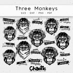 Plotterdatei Three Monkeys - Sewando
