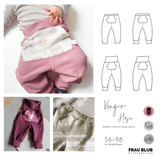 Känguru Hose Baby & Kids 56-98 (Windel) inkl. BEAMERDATEI Schnittmuster - Sewando