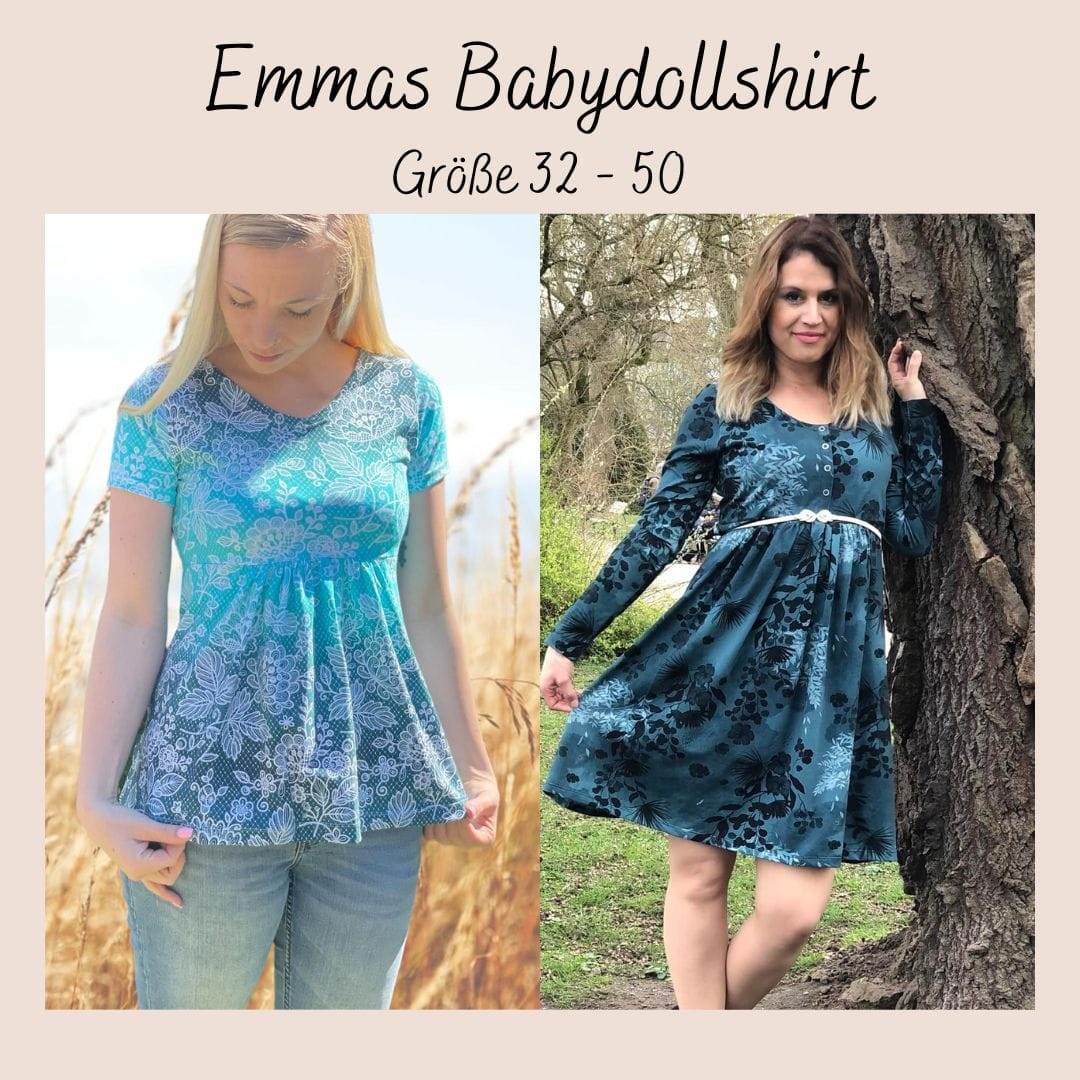 Schnittmuster Emmas Babydollshirt Größe 32 – 50 - Sewando