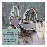 Stickdatei "Kaktus / Kakteen" 10x10 cm Rahmen
