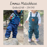 Schnittmuster Emmas Matschhose Größe 62/68 – 134/140 - Sewando