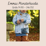 Schnittmuster Emmas Monsterhoodie Größe 74/80 – 146/152 - Sewando