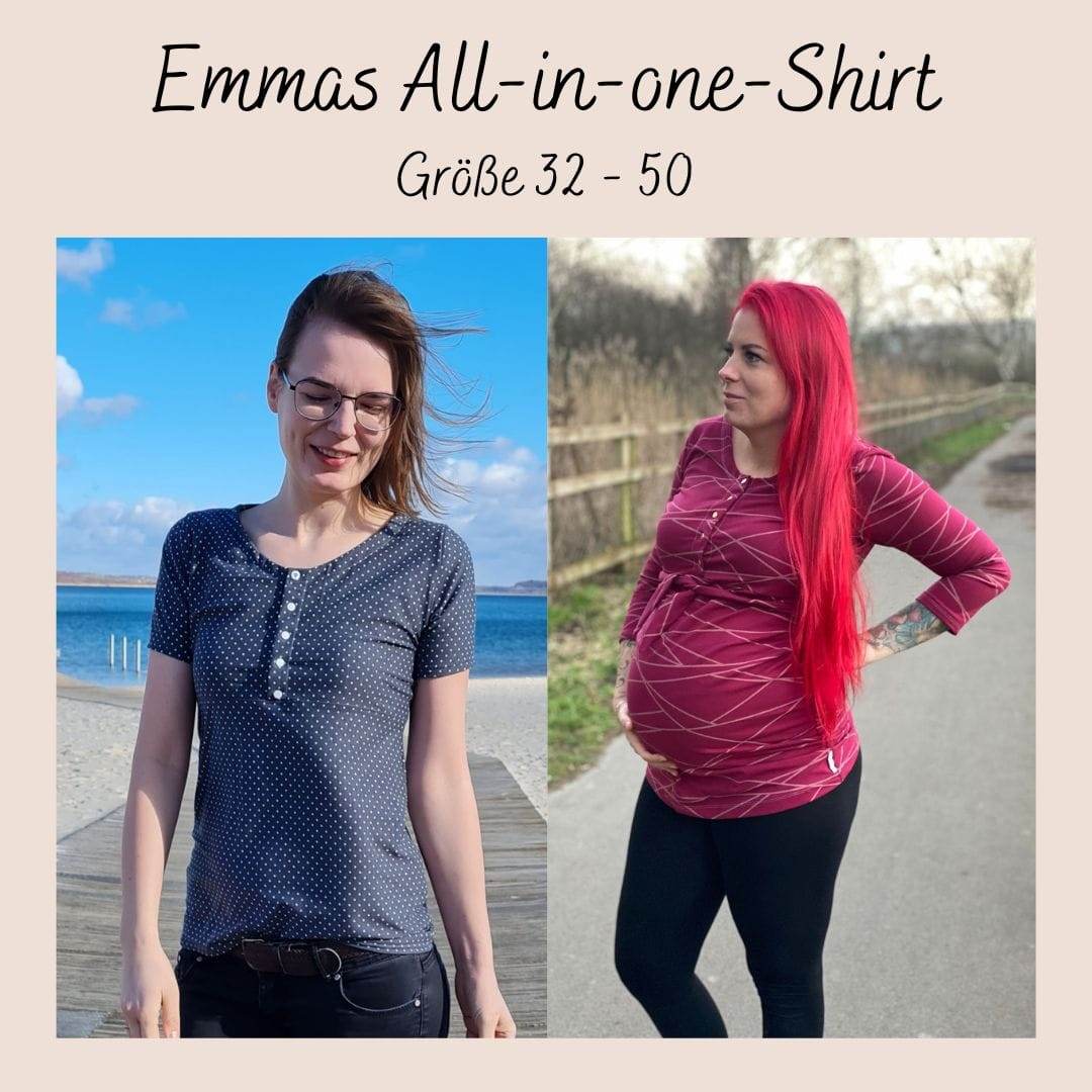 Schnittmuster Emmas All-in-one-Shirt Größe 32 – 50 - Sewando