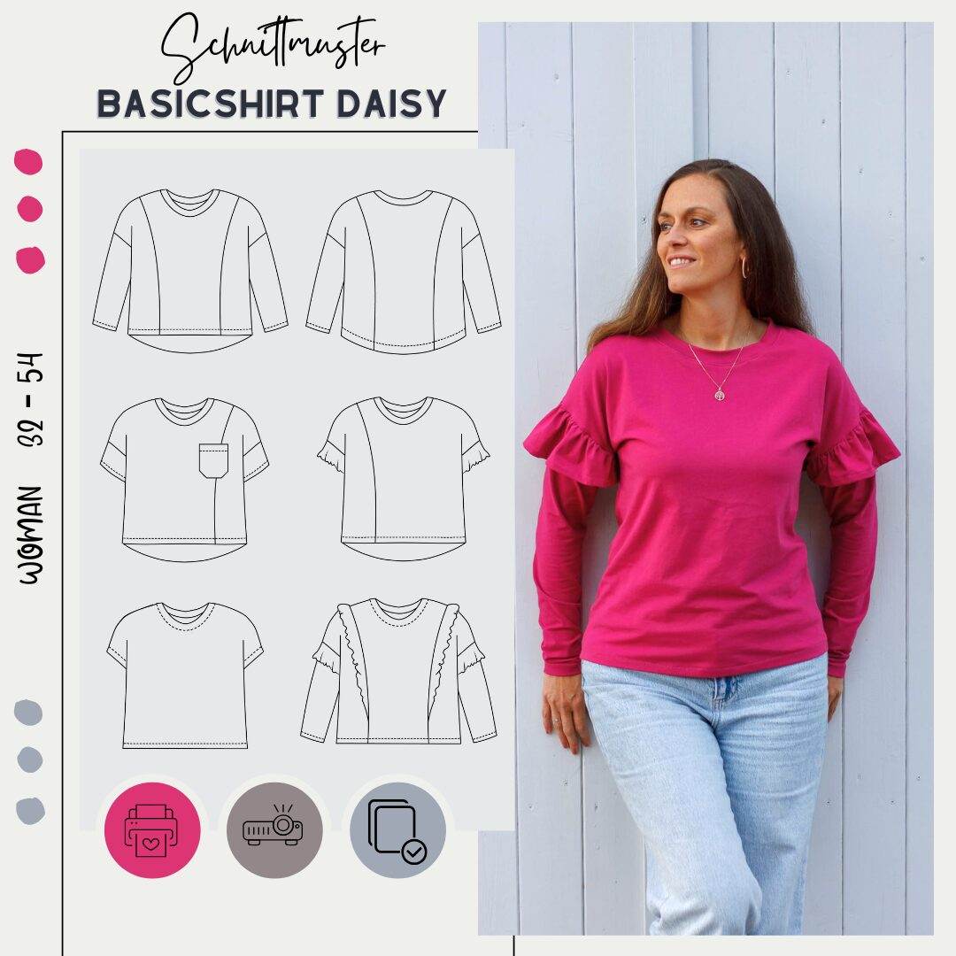 Schnittmuster #BASICSHIRT DAISY WOMAN 32-54 - Sewando