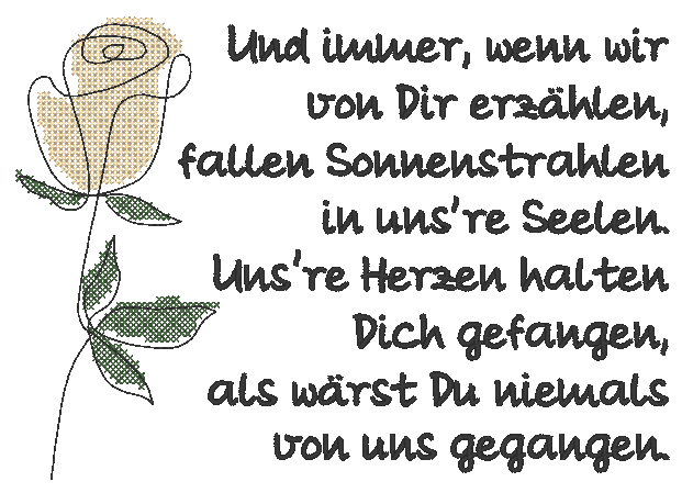 Stickdatei - 2 Trauersprüche mit Rosen - Sewando