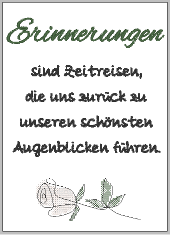 Stickdatei - 2 Trauersprüche mit Rosen - Sewando