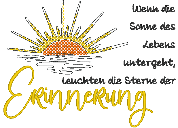 Stickdatei - 2x Trauerspruch Single Line - Sewando