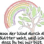 Stickdatei Trauerspruch - Wenn der Wind durch die Blätter weht - Sewando
