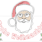 Stickdatei - Wimpel & Türhänger SANTA (in je 2 Größen) - Sewando