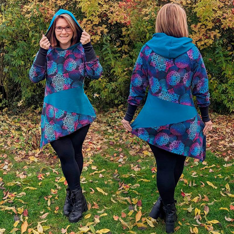 Niela's schräges Raglanteil - Schnittmuster Raglan Shirt, Tunika, Kleid in den Größen 32-54 - Sewando