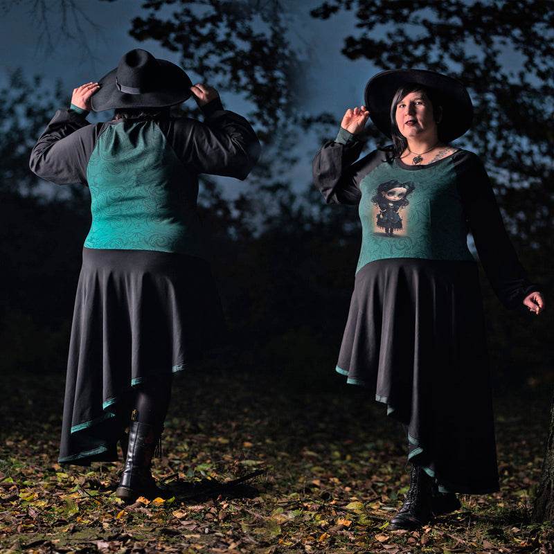 Niela's schräges Raglanteil - Schnittmuster Raglan Shirt, Tunika, Kleid in den Größen 32-54 - Sewando