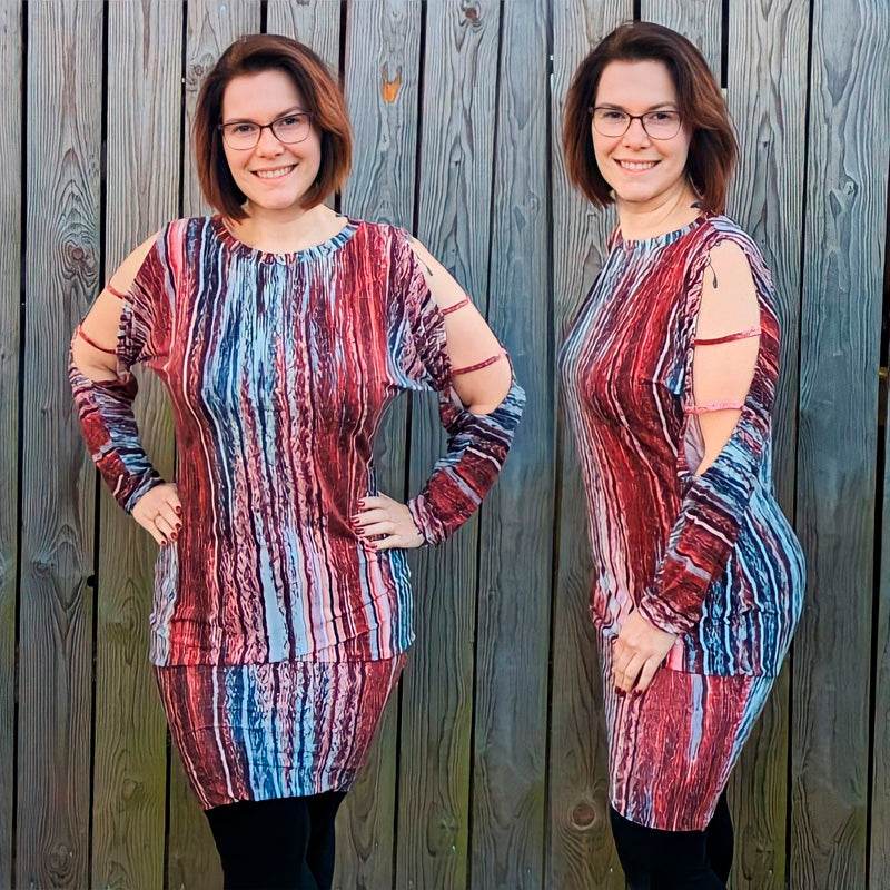 Niela's luftige Schulter - Schnittmuster Shirt, Tunika, Kleid in den Größen 32-54 - Sewando