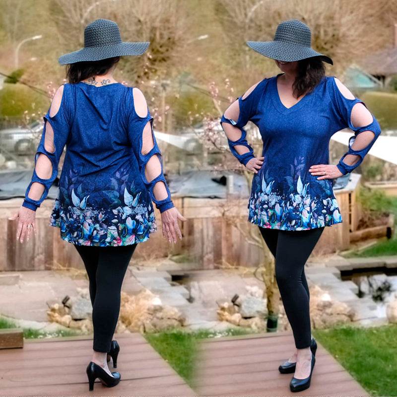 Niela's luftige Schulter - Schnittmuster Shirt, Tunika, Kleid in den Größen 32-54 - Sewando