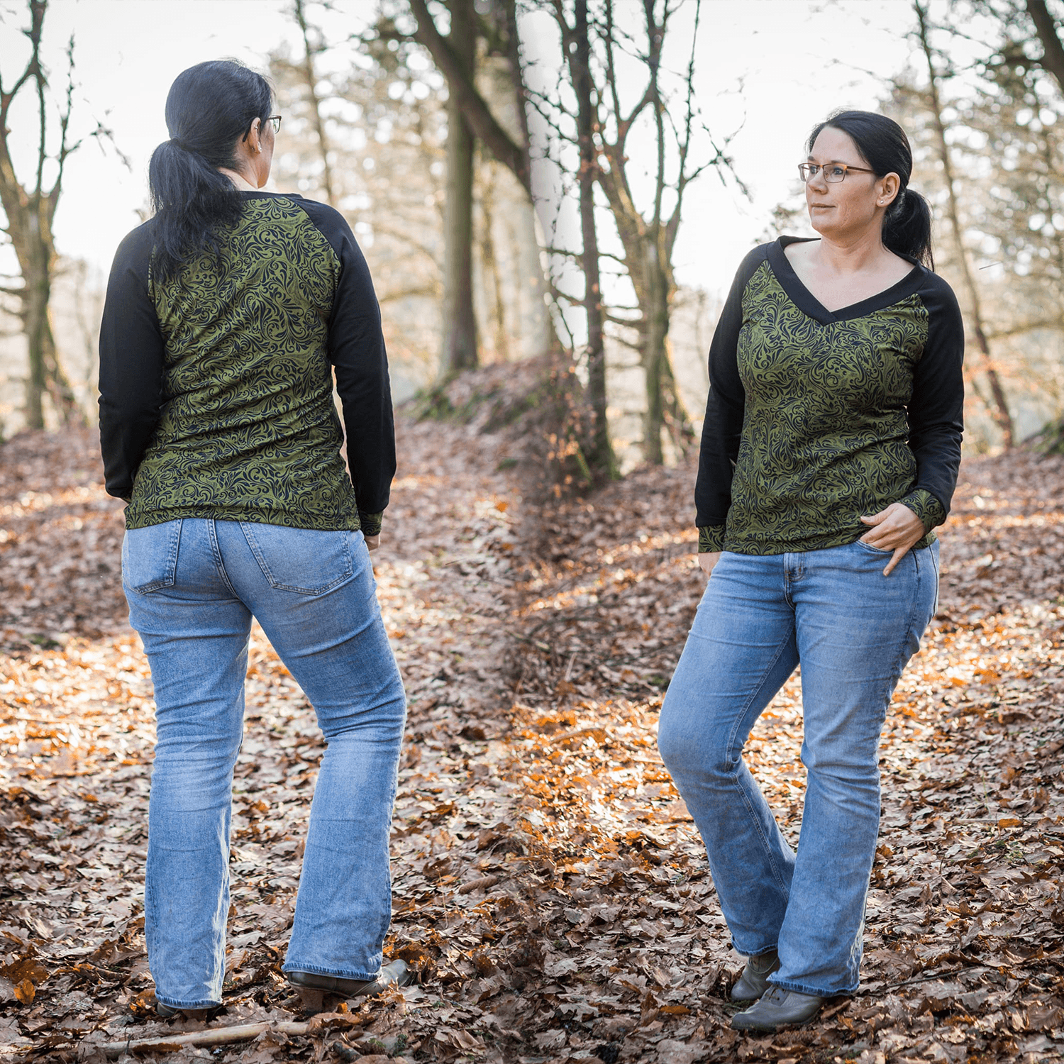 Niela's Roodie - Schnittmuster Raglanpullover, Shirt in den Größen 32-54 - Sewando