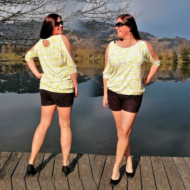 Niela's luftige Schulter - Schnittmuster Shirt, Tunika, Kleid in den Größen 32-54 - Sewando