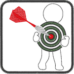 Stickdatei - Dart (Untersetzer, Mugrug, Anhänger, Schild etc.) - Sewando