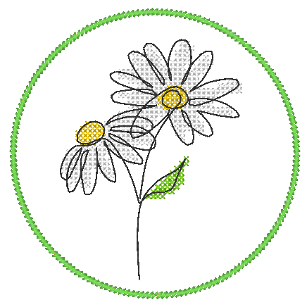Stickdatei 16 Untersetzer Ostern - Single Line - Sewando