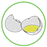 Stickdatei 16 Untersetzer Ostern - Single Line - Sewando