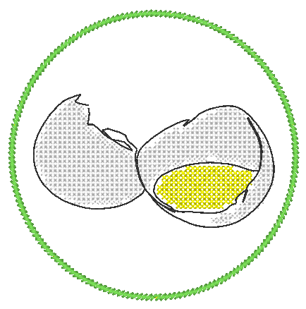 Stickdatei 16 Untersetzer Ostern - Single Line - Sewando