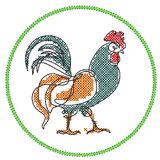 Stickdatei 16 Untersetzer Ostern - Single Line - Sewando