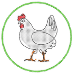 Stickdatei 16 Untersetzer Ostern - Single Line - Sewando