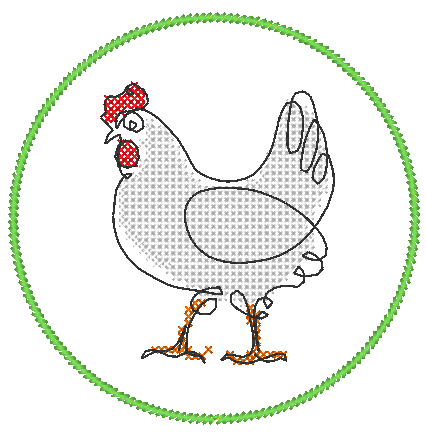 Stickdatei 16 Untersetzer Ostern - Single Line - Sewando