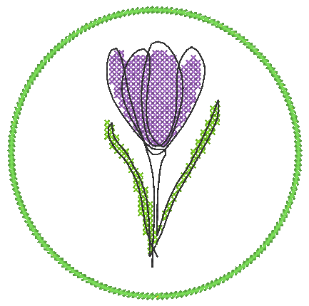 Stickdatei 16 Untersetzer Ostern - Single Line - Sewando