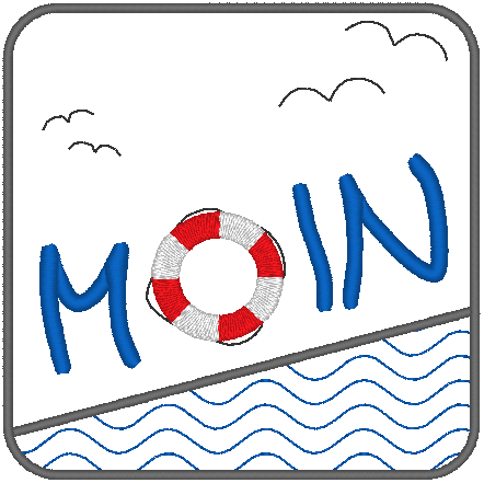 Stickdatei - MOIN mit Untersetzer - Sewando
