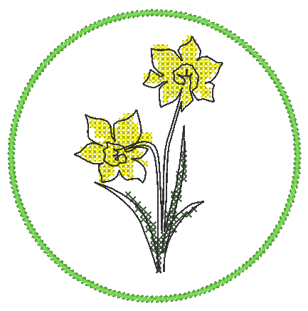 Stickdatei 16 Untersetzer Ostern - Single Line - Sewando