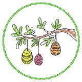 Stickdatei 16 Untersetzer Ostern - Single Line - Sewando