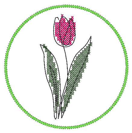 Stickdatei 16 Untersetzer Ostern - Single Line - Sewando