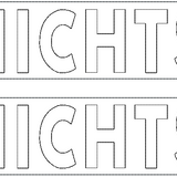 Stickdatei  "NICHTS" in 2 Schriftarten