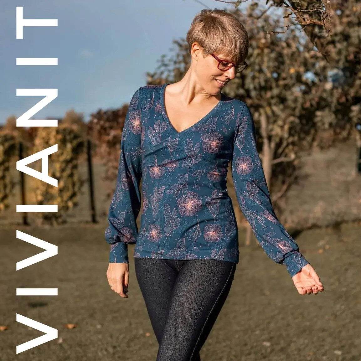 Schnittmuster Shirt Vivianit Gr. A - M DE/EN/FR. BU 76-134cm - Sewando