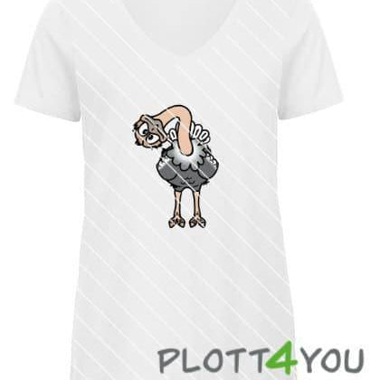 Vogelstrauß | SVG, DXF, PNG Plotterdatei, Laserdatei - Sewando