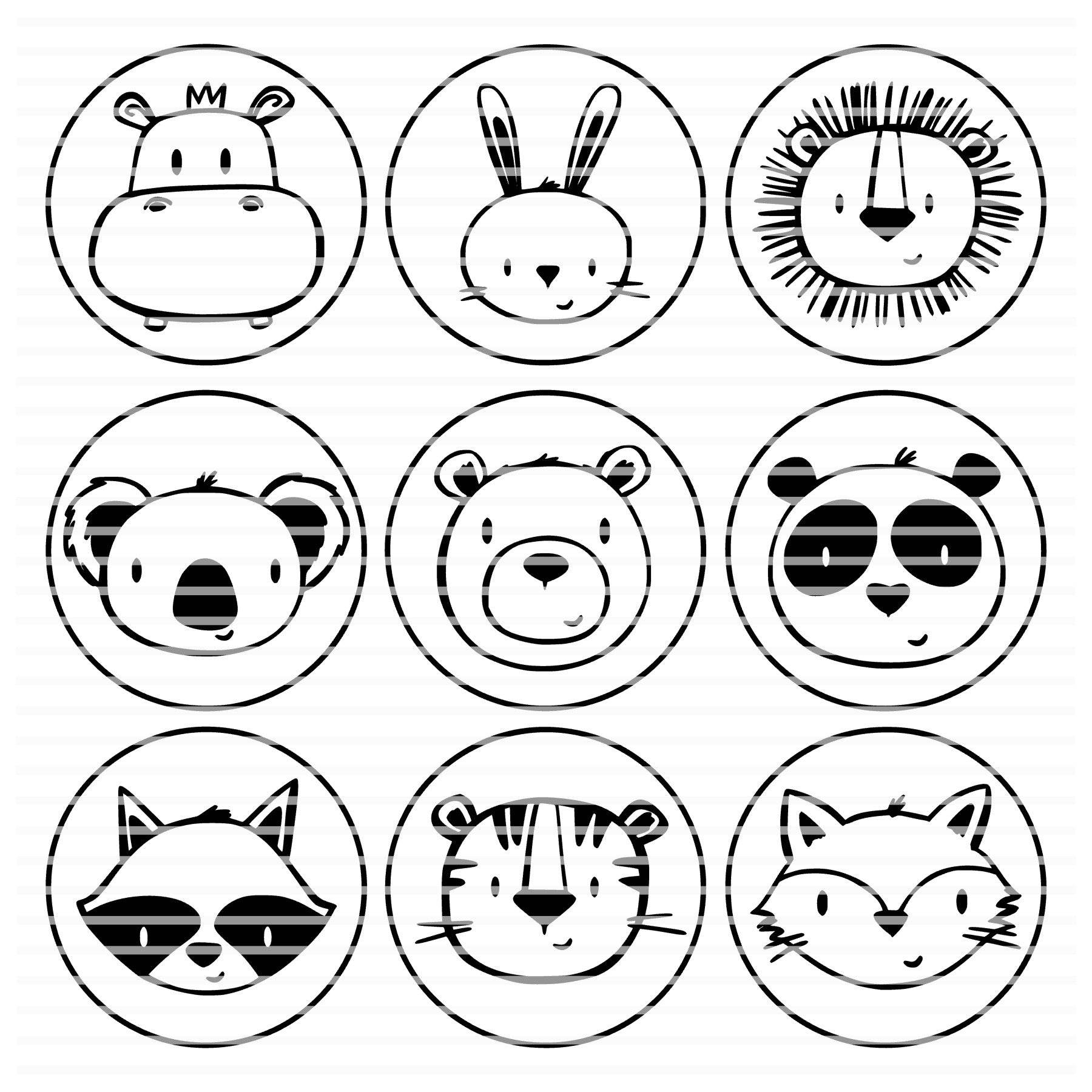 Plotterdatei Tierbuttons einfach [Digital] - Sewando