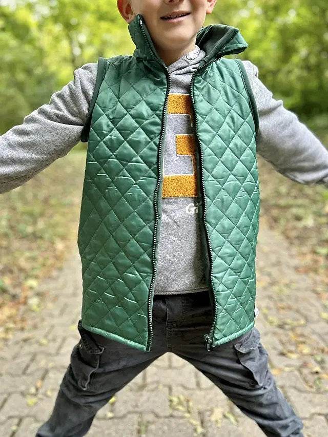 Schnittmuster Weste Warwickit Kids Gr. A-M DE/EN/FR Gr. 98-170/ BU 56-86 - Sewando