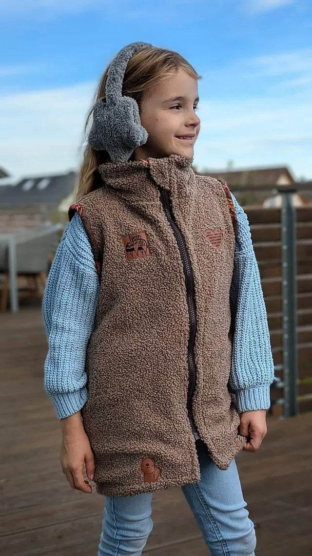Schnittmuster Weste Warwickit Kids Gr. A-M DE/EN/FR Gr. 98-170/ BU 56-86 - Sewando
