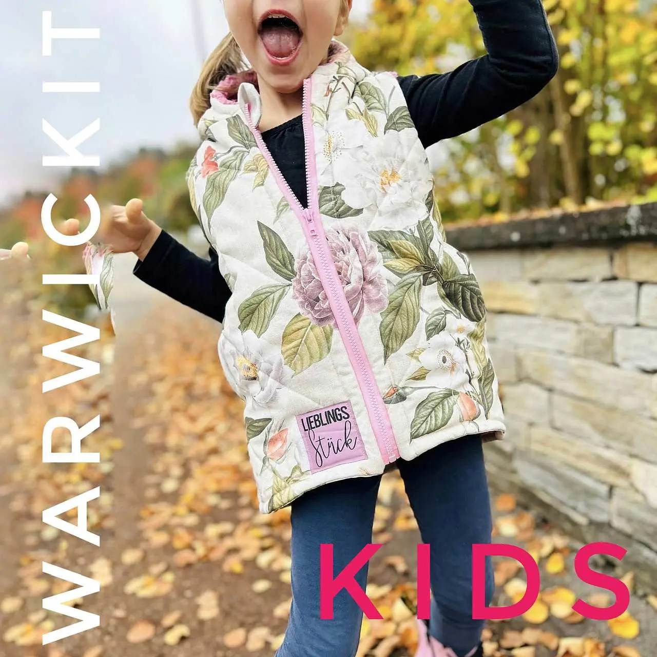 Schnittmuster Weste Warwickit Kids Gr. A-M DE/EN/FR Gr. 98-170/ BU 56-86 - Sewando