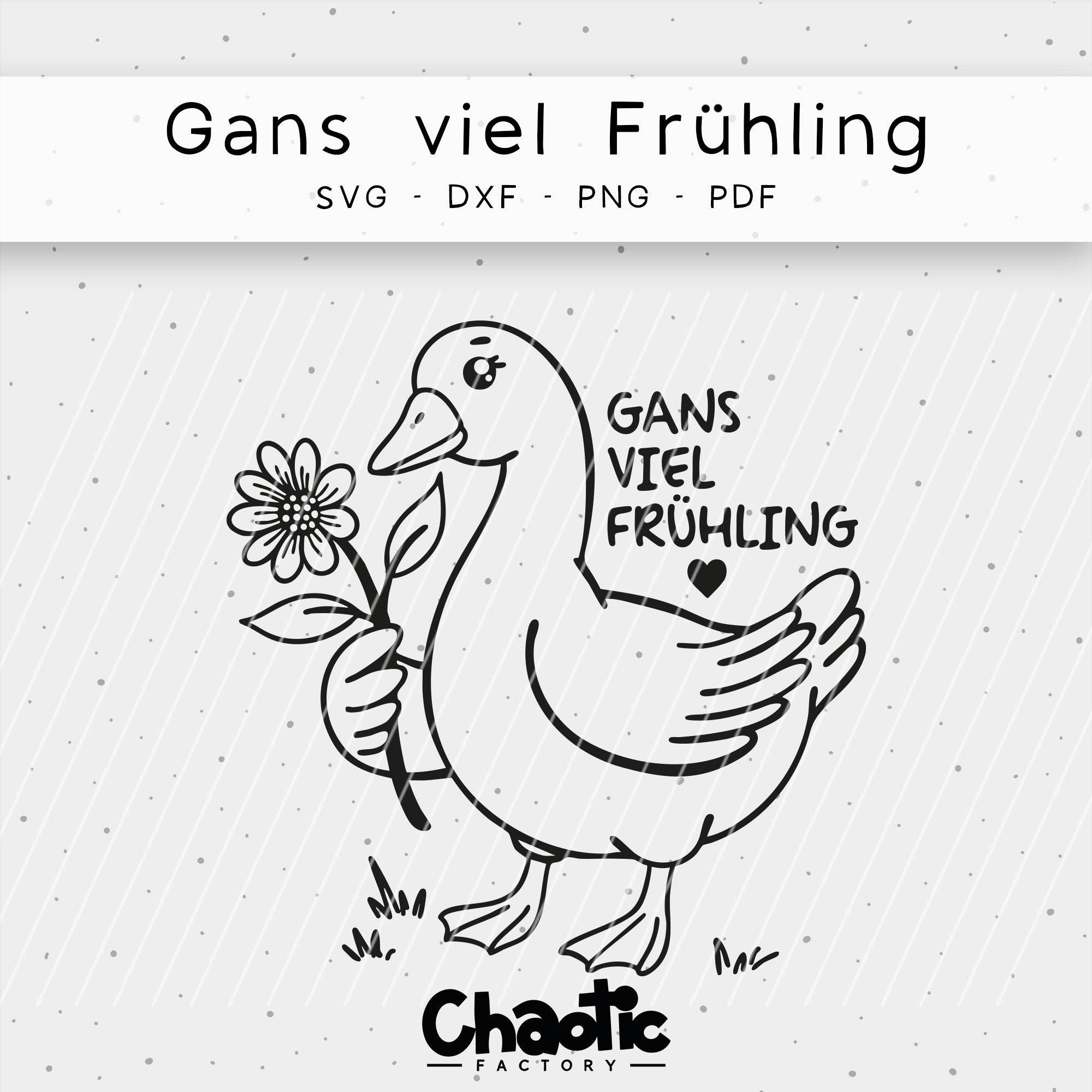 Plotterdatei Gans viel Frühling - Sewando