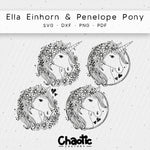 Plotterdatei Ella Einhorn & Penelope Pony - Sewando