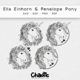 Plotterdatei Ella Einhorn & Penelope Pony - Sewando