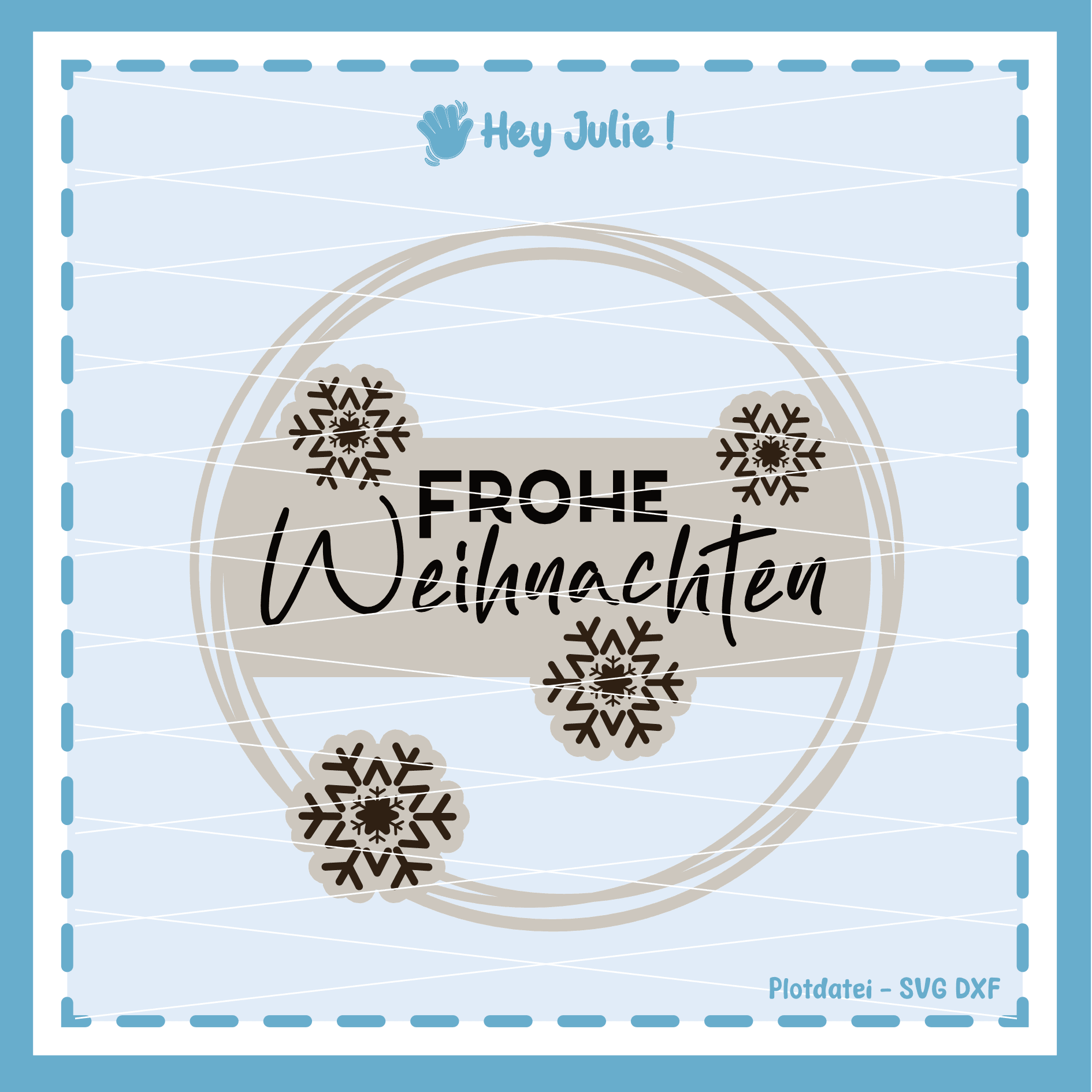 Plotter- Laserdatei Weihnachtskranz mit Schneeflocken - Sewando