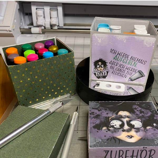 Aufbewahrungsbox für Silhouette Zubehör basteln | SVG Plotterdatei - Sewando