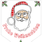 Stickdatei - Wimpel & Türhänger SANTA (in je 2 Größen) - Sewando