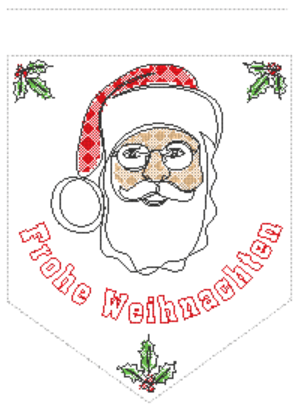 Stickdatei - Wimpel & Türhänger SANTA (in je 2 Größen) - Sewando