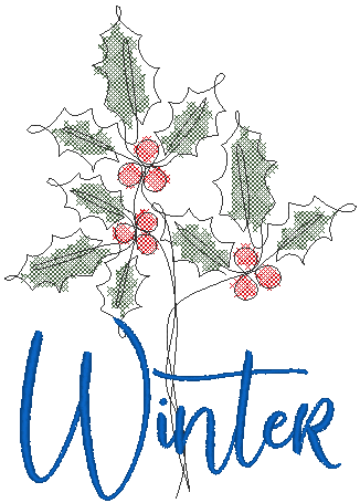Stickdatei - 4 Jahreszeiten - Blumen Single Line - Sewando