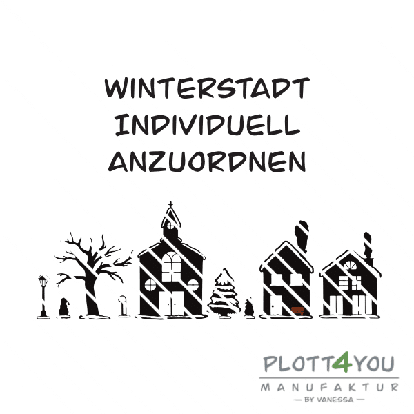 Winterstadt | SVG, DXF, PNG Plotterdatei, Laserdatei - Sewando