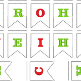 Stickdatei - Mini-Wimpelkette "Frohe Weihnachten"