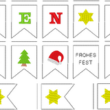 Stickdatei - Mini-Wimpelkette "Frohe Weihnachten"