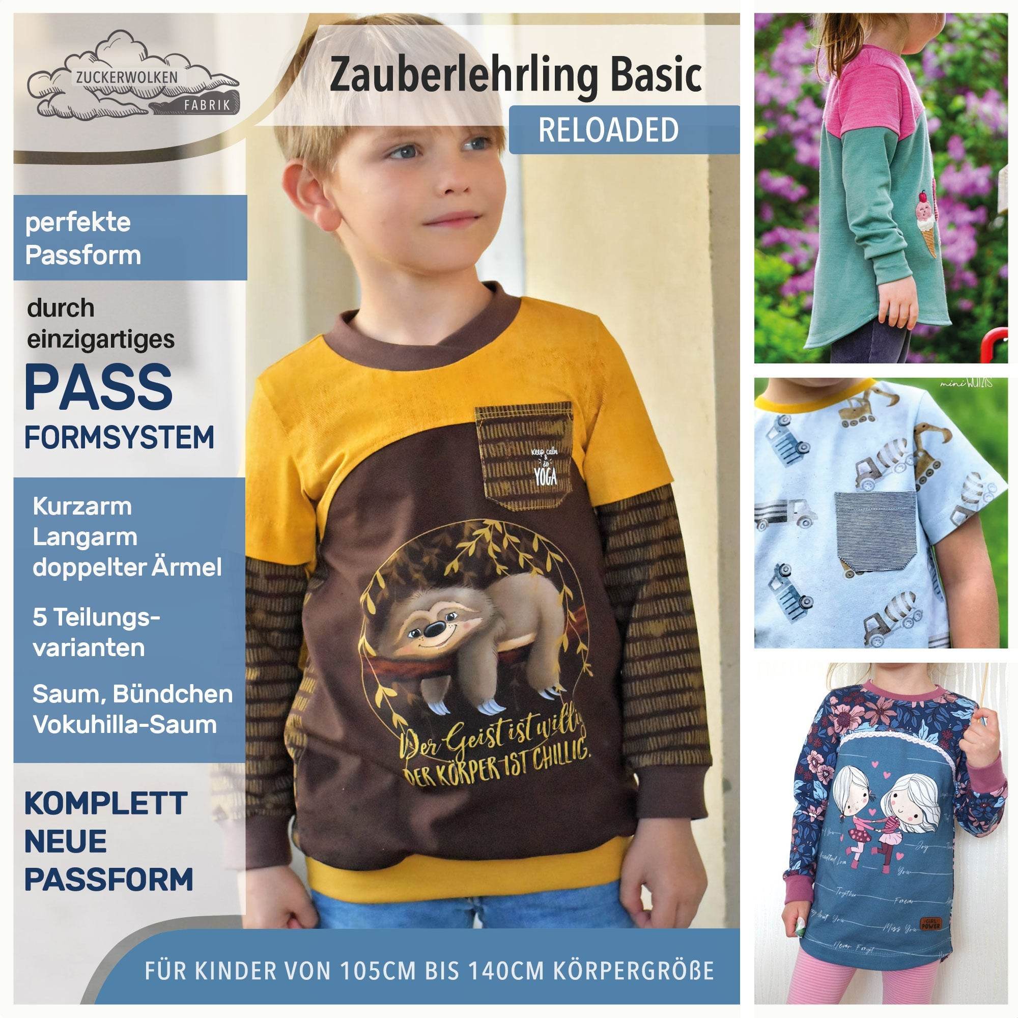 Big Zauberlehrling Basic reloaded, für 105cm-140cm Körpergröße - Sewando